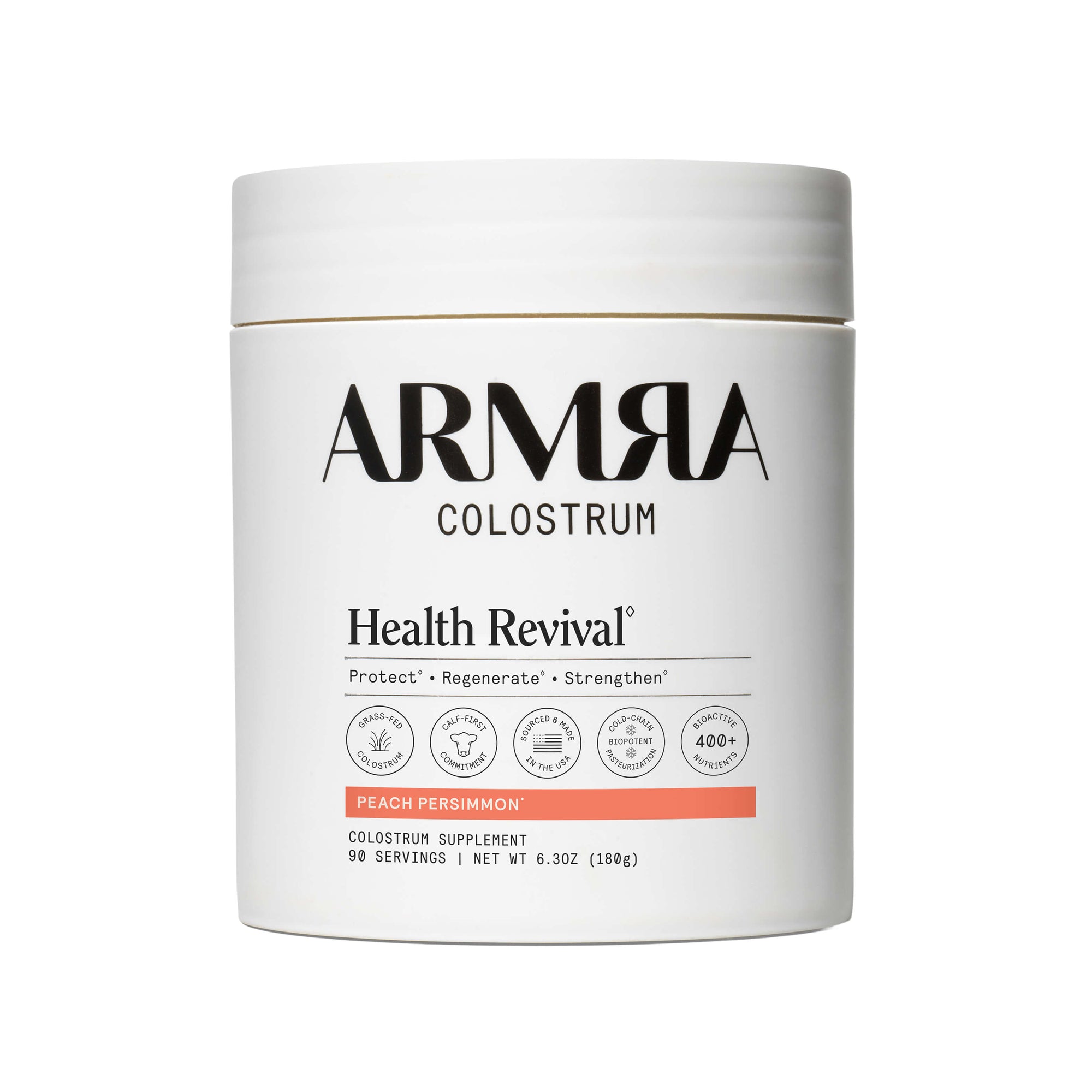 ARMRIA Colostrum Health Revival Peach Persimmon container on a white background